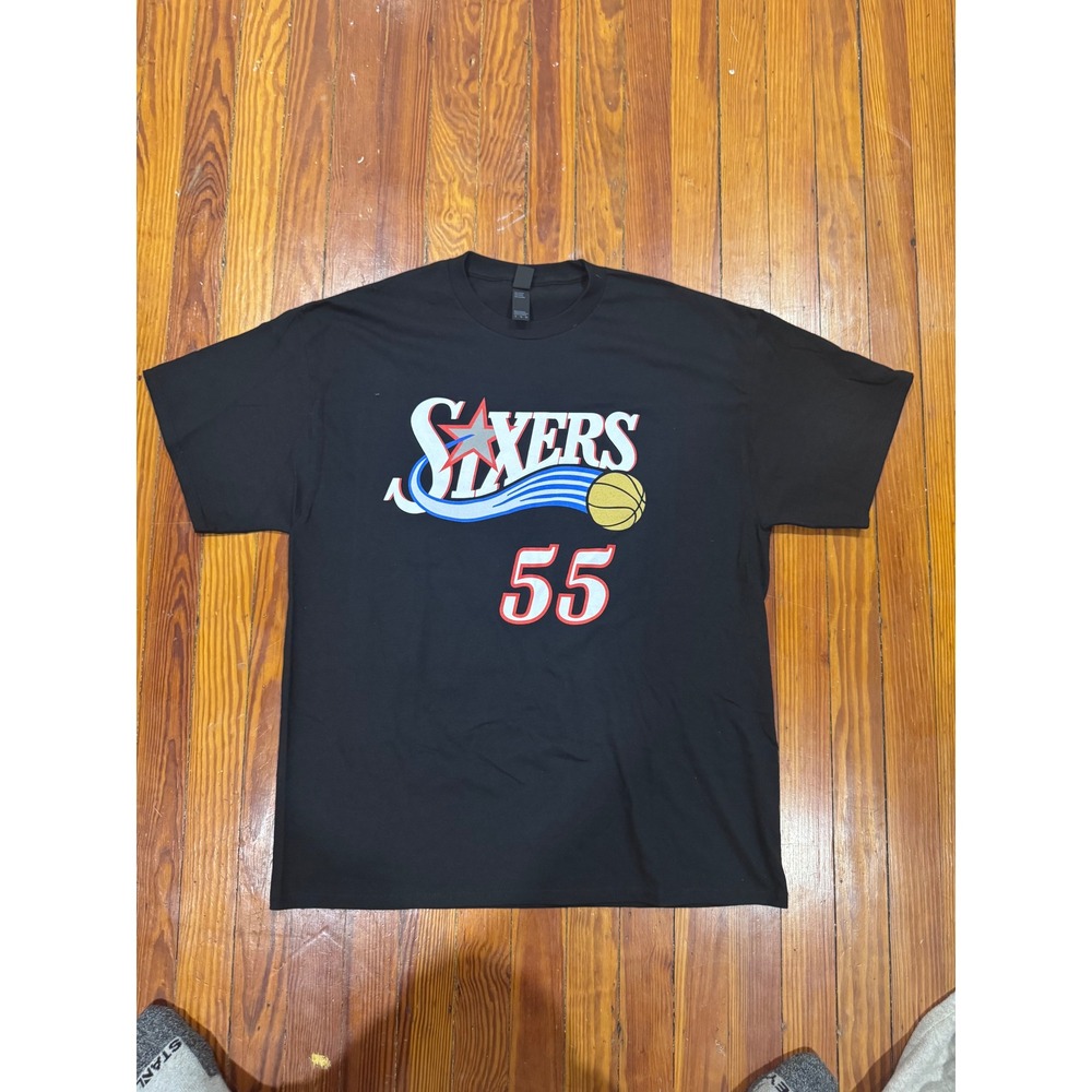 Port & Company Philadelphia 76ers Mutombo 55 Black Graphic T-Shirt Mens XL